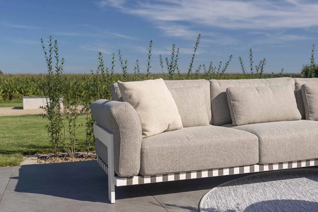 4 Seasons Outdoor Paloma hoek loungebank met eiland en Volta tafels * Sale *      beige weerbestendig