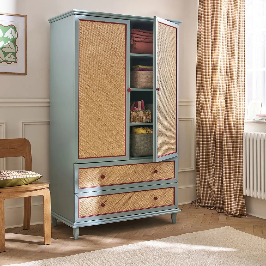 Kast 2 deuren van gevlochten rotan, SIDORE