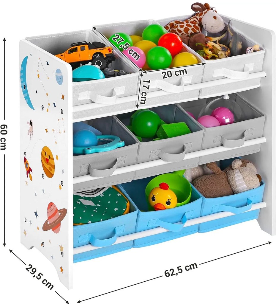 Nancy's Speelgoed organizer - Speelgoed kast - Opbergkast kinderkamer - Wit - 62,5 x 29,5 x 60 cm