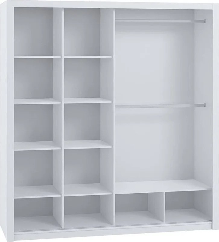 Kledingkast Catromi 110, Artisan eiken, 215x220x62cm, 204 kg, Kledingkast deuren: Schuivend, Aantal planken: 9, Aantal planken: 9