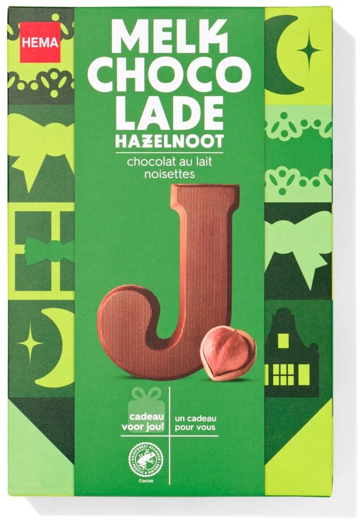HEMA Chocoladeletters Melk Hazelnoot 135gram