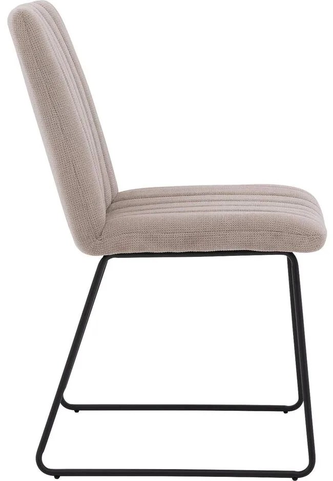 Goossens Eetkamerstoel Manta beige stof leuning, urban industrieel