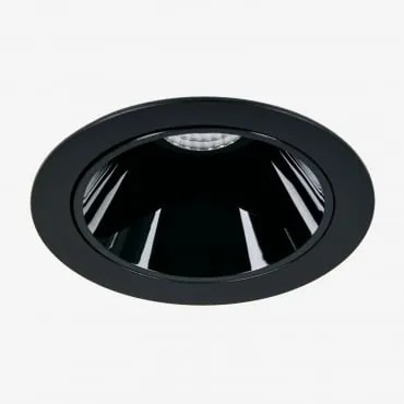 Downlight Led Inbouwspot Met Ronde Rand Ø7 Cm In Aluminium Luisiana Warm Wit 2700k & Zwart & 6 W & 38º - Sklum