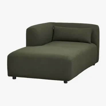 Linker Chaise Longue Voor Modulaire Bank Fogler Chenille Groen – Salie - Sklum