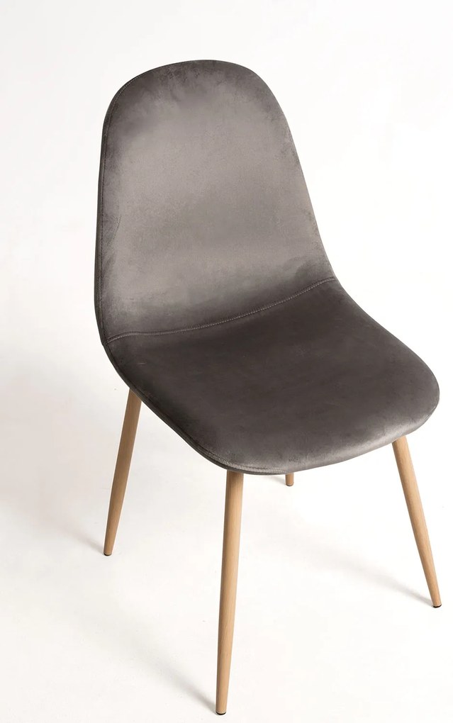 Set van 4 Teok Fluwelen Stoelen