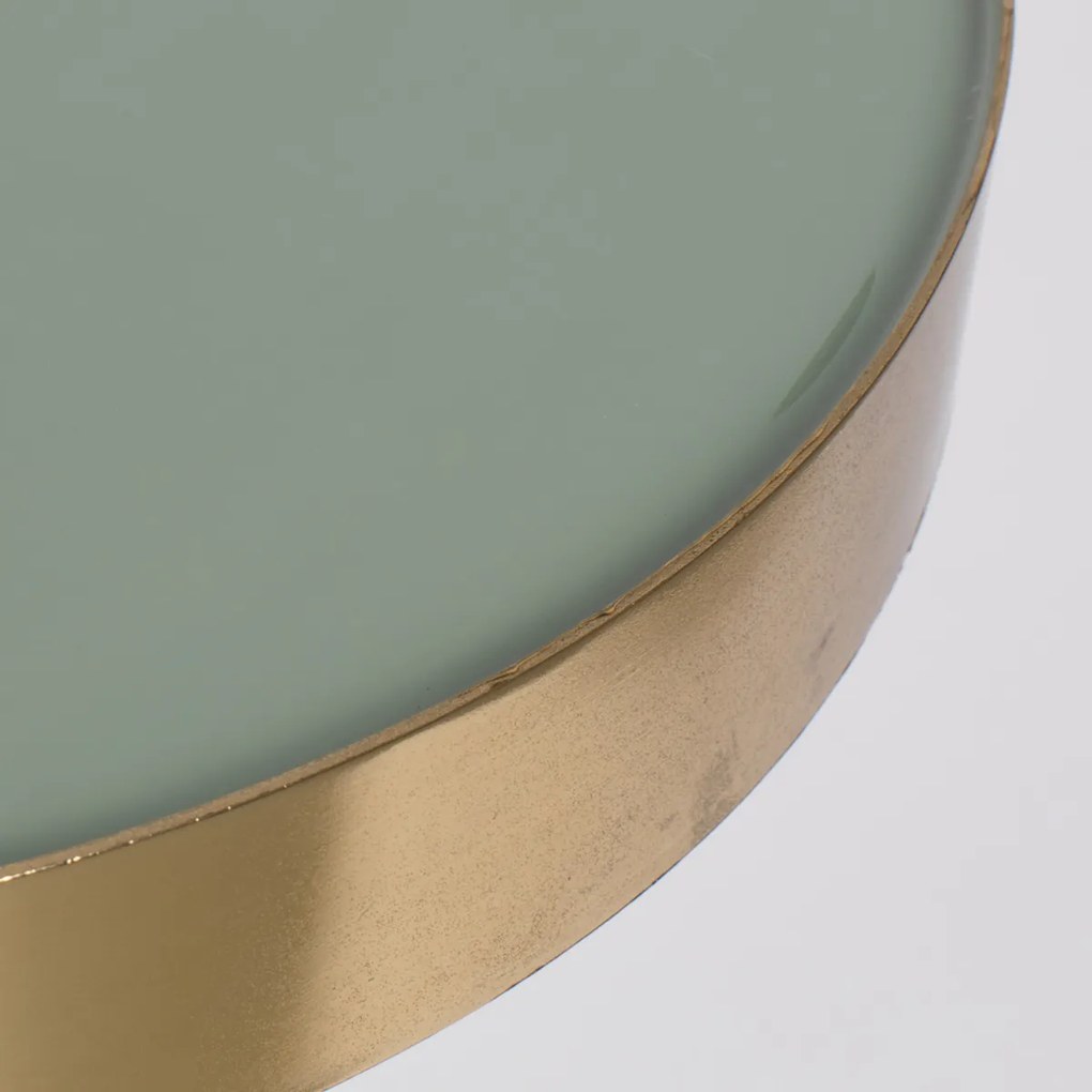 Zuiver Glam Emaille Bijzettafel Groen - 36 X 36cm.