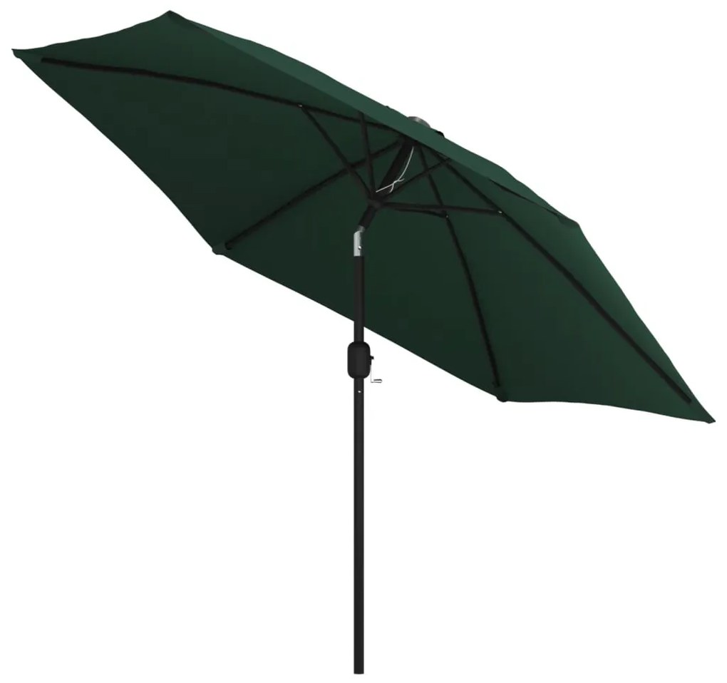 vidaXL Parasol met stalen paal 3 m groen