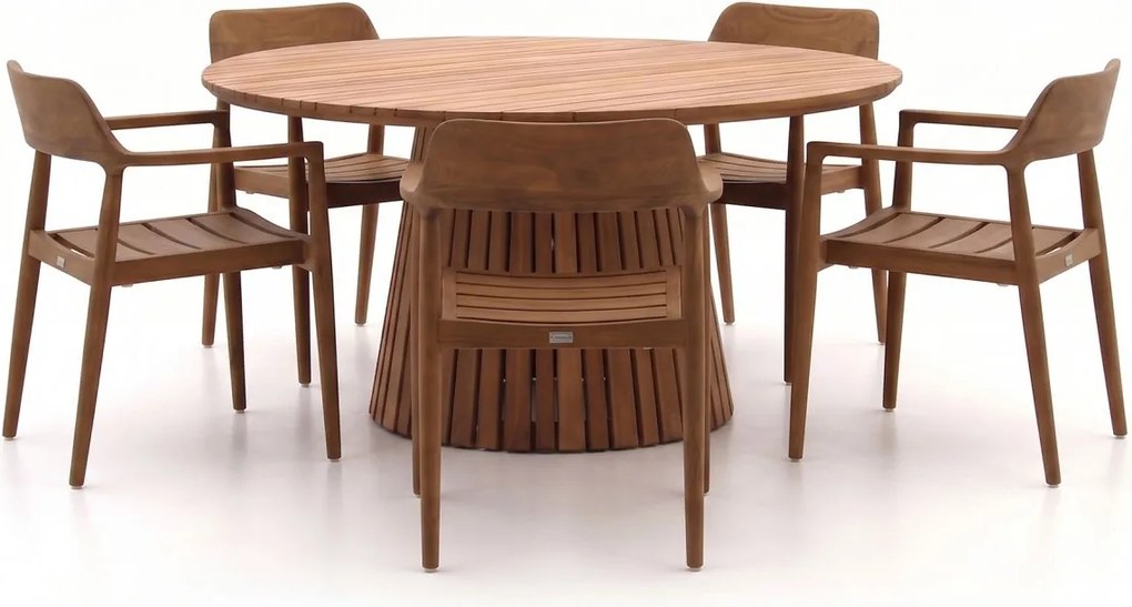 + 10% kassakorting | Diningset Bellagio  | 5 personen teakhout | Tuinset stapelbaar | 6-delig | Kees Smit Tuinmeubelen