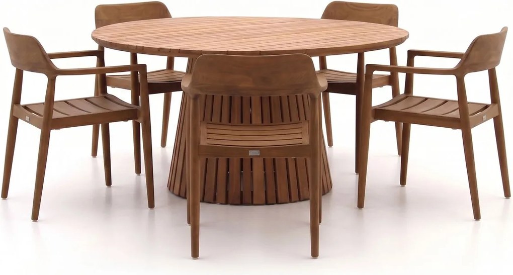 Diningset Bellagio  | 5 personen teakhout | Tuinset stapelbaar | 6-delig | Kees Smit Tuinmeubelen