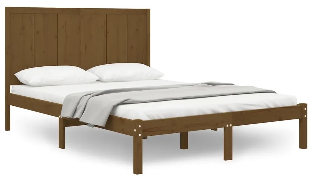 vidaXL Bedframe massief grenenhout honingbruin 120x200 cm