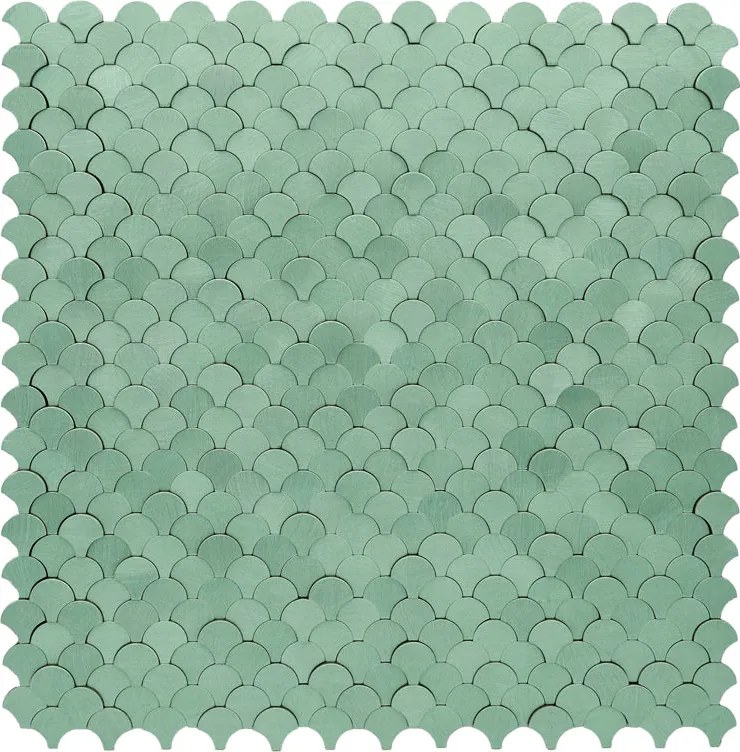 Zelfklevende Mozaïektegels Metaal | Visschub Pastelgroen | 28,8×29,8 cm | Keuken, Bad & WC
