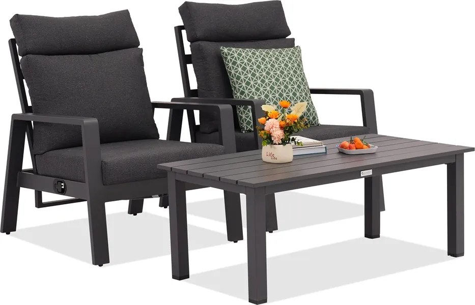 Tuinpunt Murcia Terras antraciet terrasmeubelset