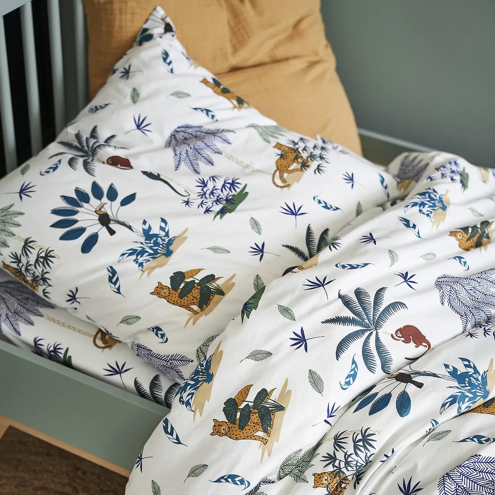 Dekbedovertrek in biologisch katoen, Petite Jungle
