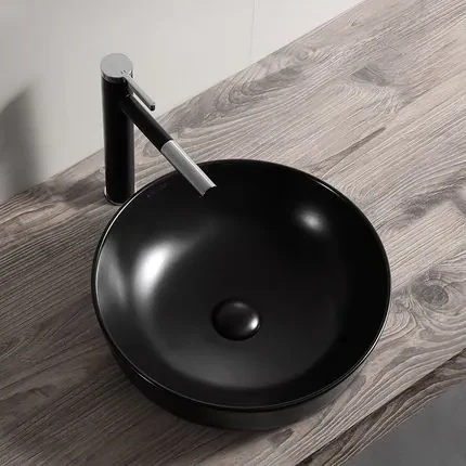 Saniclear Pura waskom 42cm wastafel mat zwart