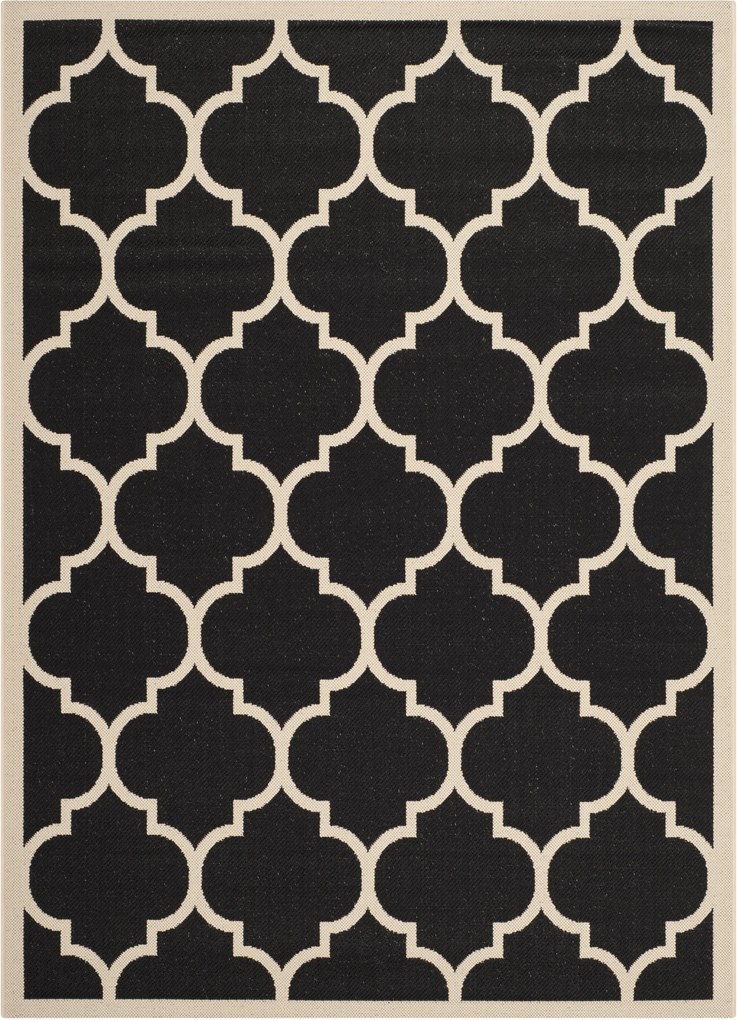Safavieh | In- & outdoor vloerkleed Monaco 200 x 300 cm zwart, beige vloerkleden polypropyleen vloerkleden & woontextiel vloerkleden