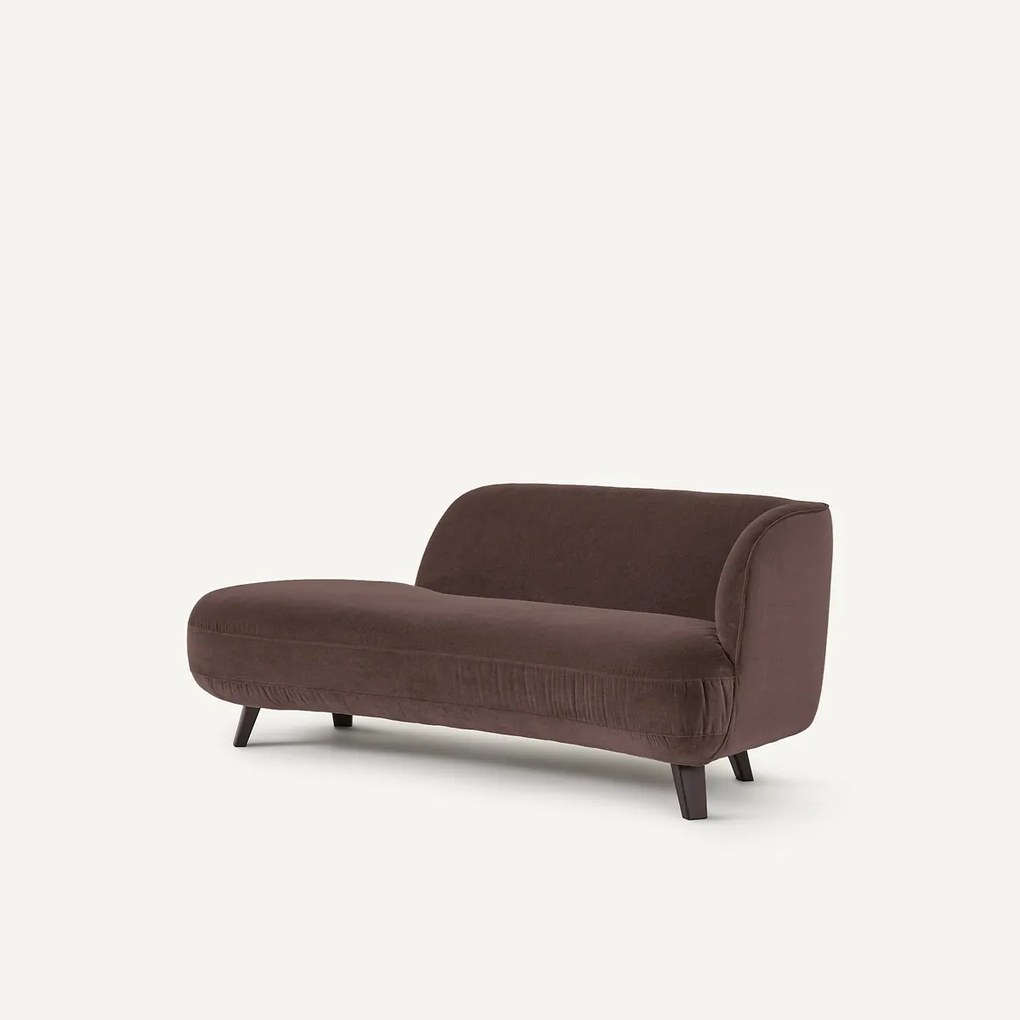 Dormeuse in linnen fluweel, Rosebury, ontwerp door Emmanuel Gallina