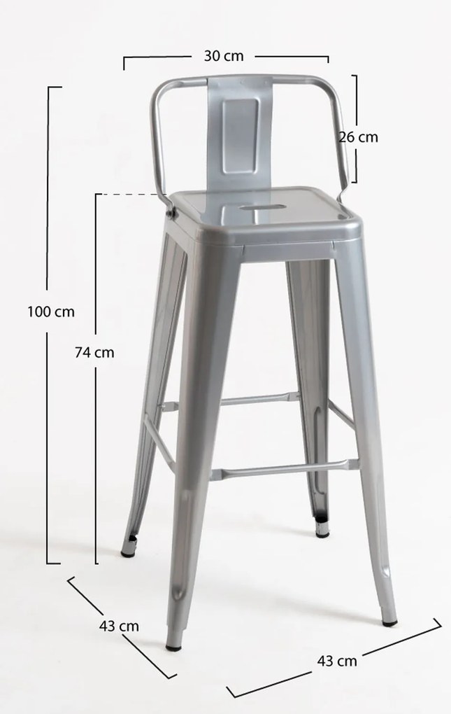 Set 4 Krukken Torix Rugleuning
