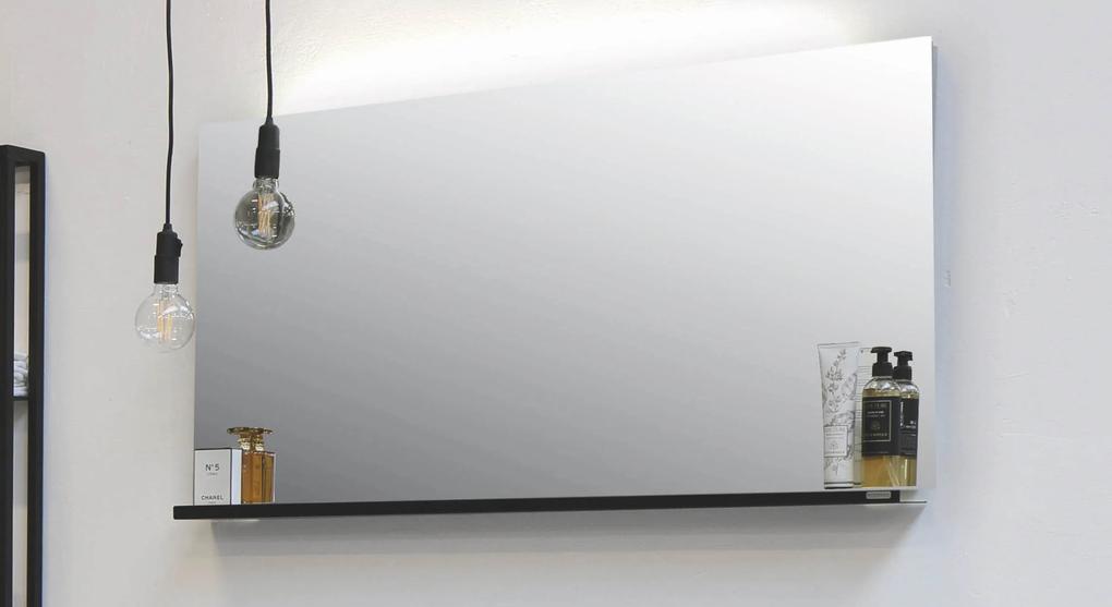 Spiegel rechthoek 140 x 60 cm op alu frame met indirecte led boven en onderverlichting