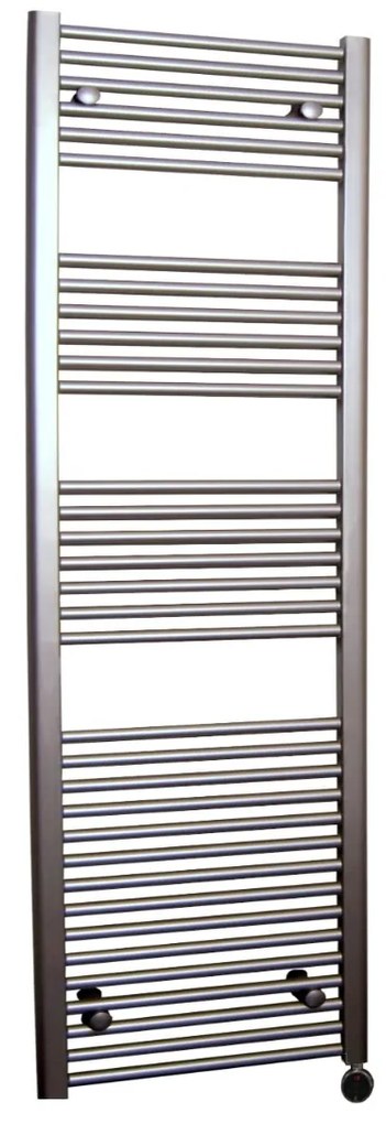 Sanicare elektrische design radiator 60x112cm inox-look met thermostaat rechts zwart