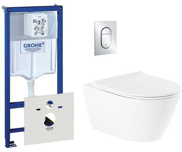 QeramiQ Salina toiletset met inbouwreservoir inclusief wandcloset en chrome bedieningsplaat 0729205/0729240/sw96855/sw96857/