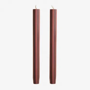 Set Van 2 Decoratieve Kaarsen Soraia Terracotta - Bruin Café - Sklum