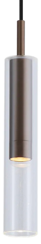 Moderne spot donker brons met helder glas voor railsysteem 1-fase - Slimline Loyce