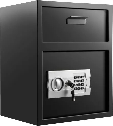 VEVOR Veiligheidskluis 48 L (36 x 30 x 45 cm) Digitale Deposito Afstortkluis, met Digitale Toegangs- en Onderdrukkingstoetsen, Elektronische Veiligheidskluis van Kohlenstoffstaal, 2 Sleutels voor Laptop, Juwelen, Elektronica enz.