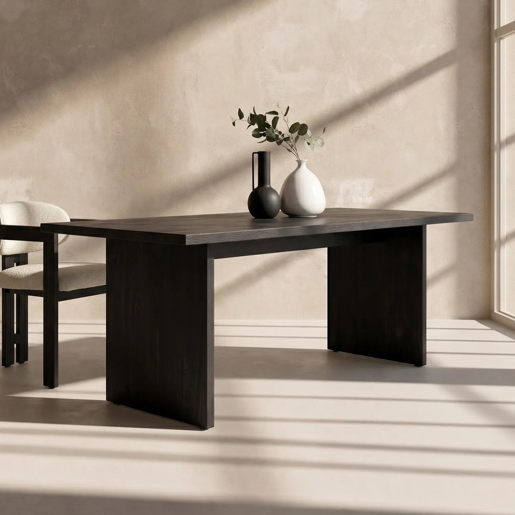 Zwarte Eettafel Minimalistisch 180x90 Cm - 180 X 90cm.