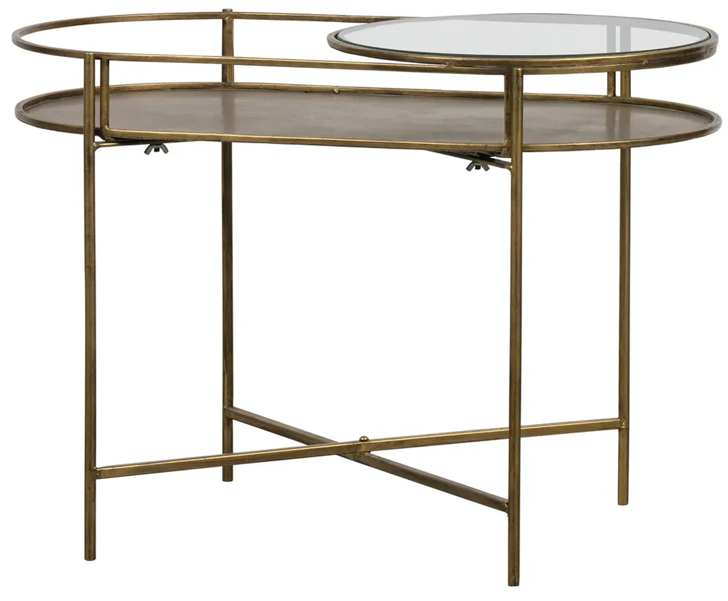 BePureHome Adorable Antique Brass Bijzettafel Ovaal - 65 X 37cm.