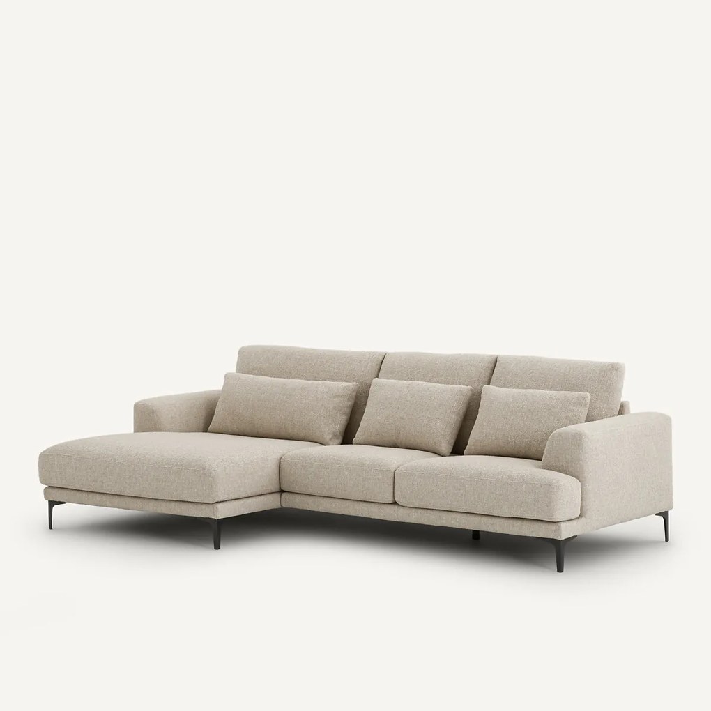 XL hoekbank links van badstof, MARSILE