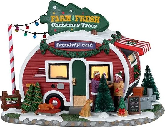 Lemax - 'Farm Fresh Christmas Trees' - Verlicht figuur - Exclusief adapter (werkt ook op batterijen)