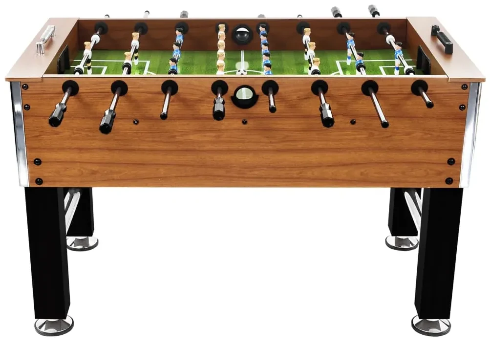 vidaXL Voetbaltafel 60 kg 140x74,5x87,5 cm staal lichtbruin en zwart