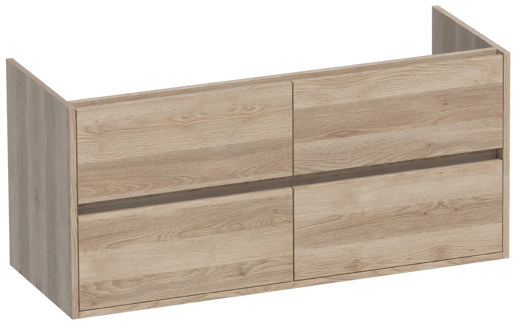 Sanituba NEXXT onderkast voor dubbele wasbak met vier lades 120cm legno calore