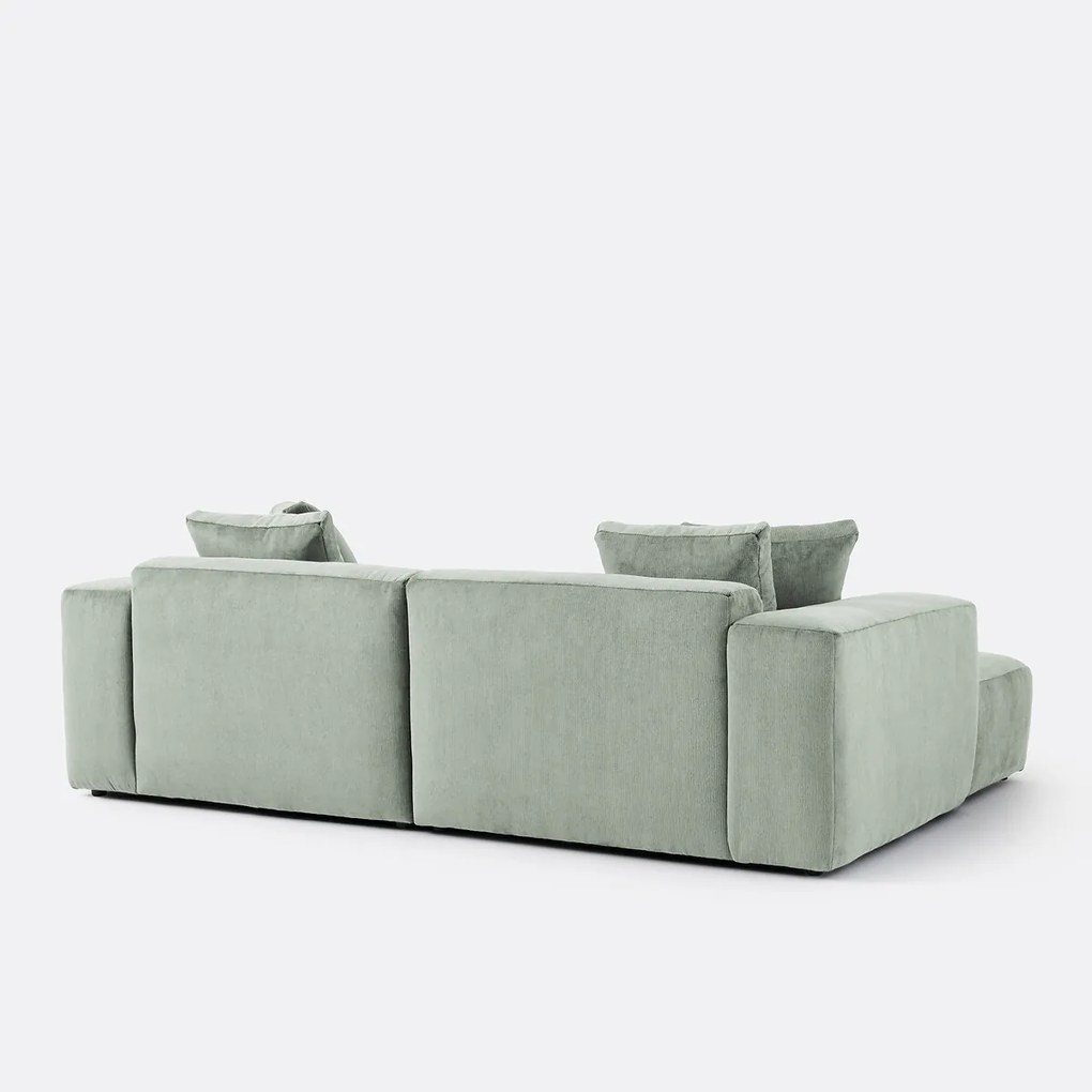 Linker hoekbank, ribfluweel, Liora