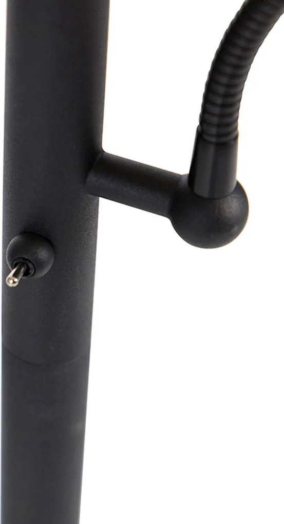 Smart vloerlamp zwart met goud incl. Wifi A60 en E14 - Retro