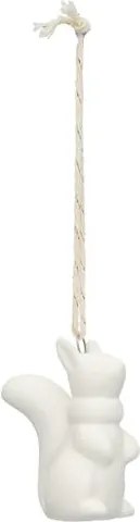 Hanger, porselein, eekhoorn, wit en goud