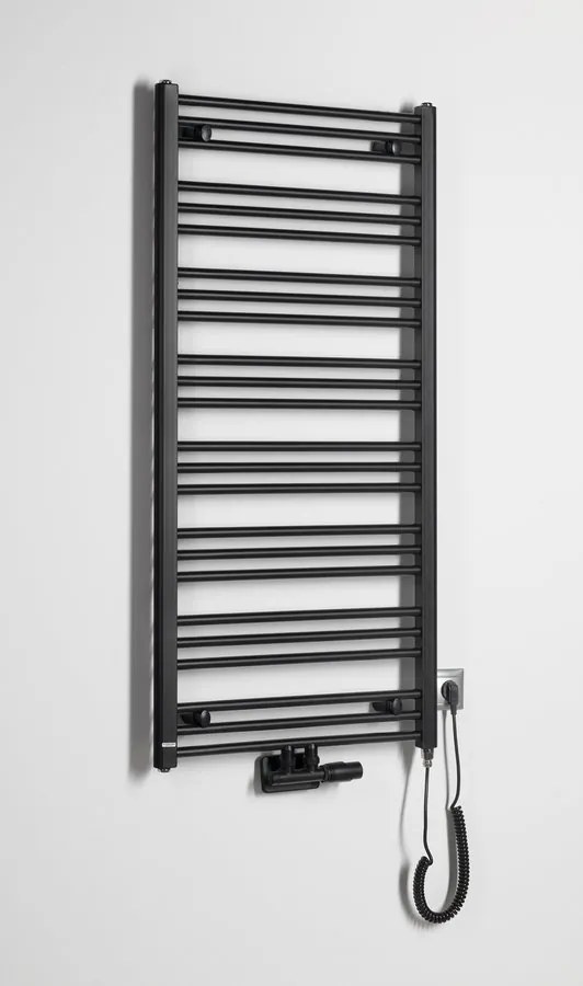 Aqualine handdoek radiator verwarmings element 300Watt - 35cm zwart mat