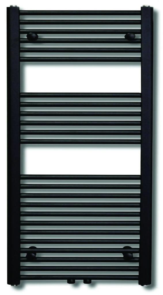 Sanicare design radiator midden aansluiting recht 120 x 45 cm. mat zwart
