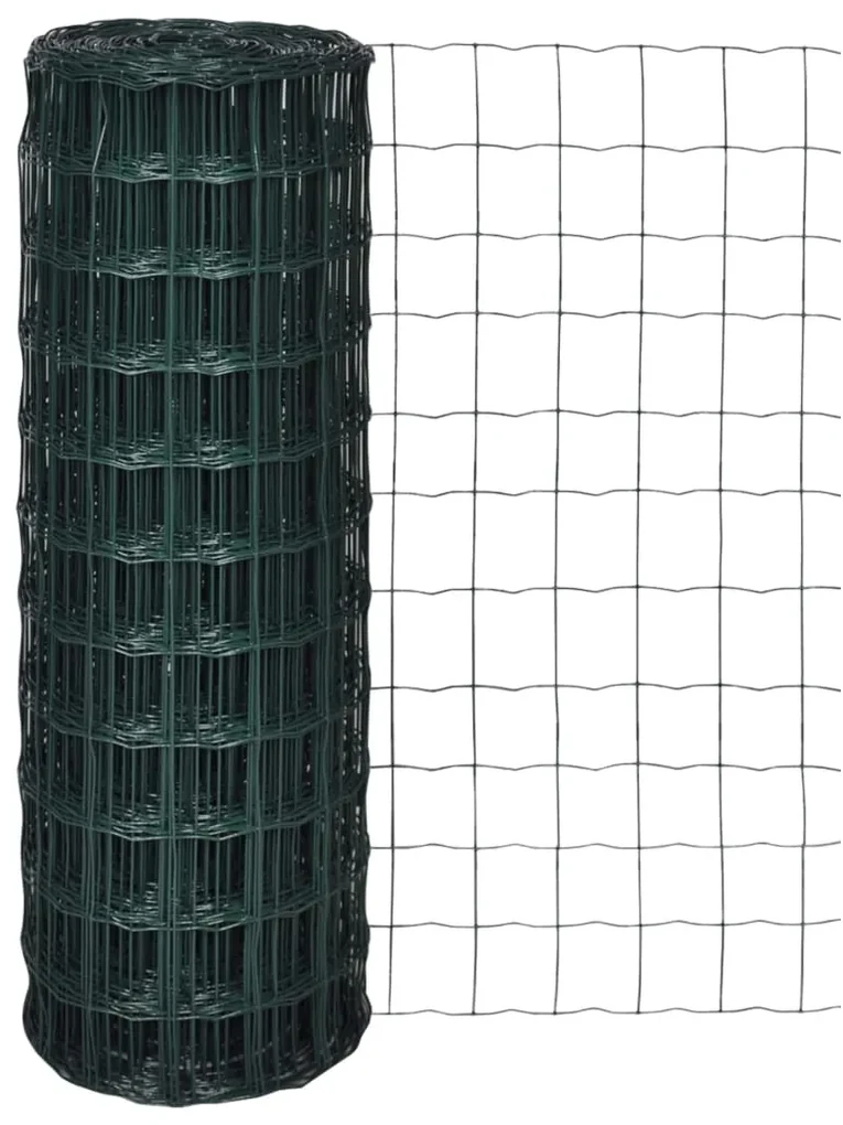 vidaXL Euro hek 10x1,2 m staal groen