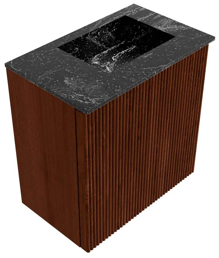 Mondiaz Joya DLux 40cm toiletmeubel ruby met wastafel faye rechts zonder kraangat lava
