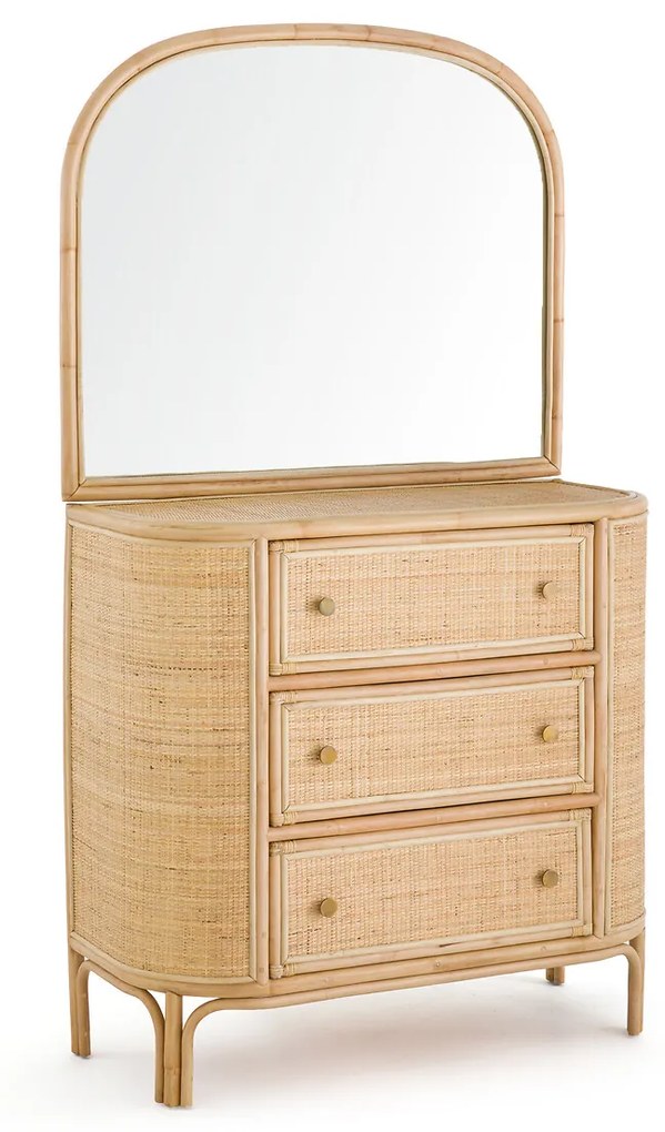 Rotan commode met geïntegreerde spiegel, Ladara