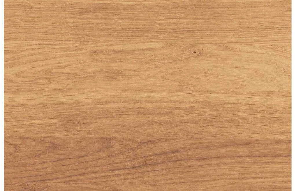 Goossens Nachtkastje Oval, Voet ovaal metaal ral 9005 zwart, blad massief eik