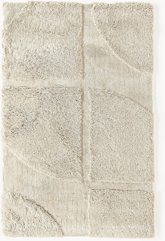 Pluizig hoogpolig vloerkleed Jade met een verhoogde hoog-laag structuur