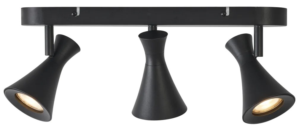 Moderne plafondspot zwart 3-lichts draai- en kantelbaar - Triangle