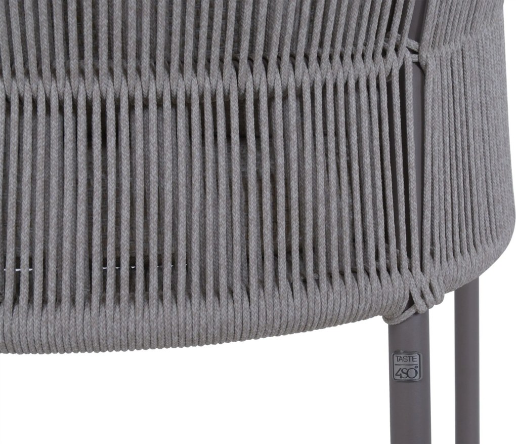 Tuinset Ronde Tuintafel 6 personen Rope Taupe 4 Seasons Outdoor Florence/Trino