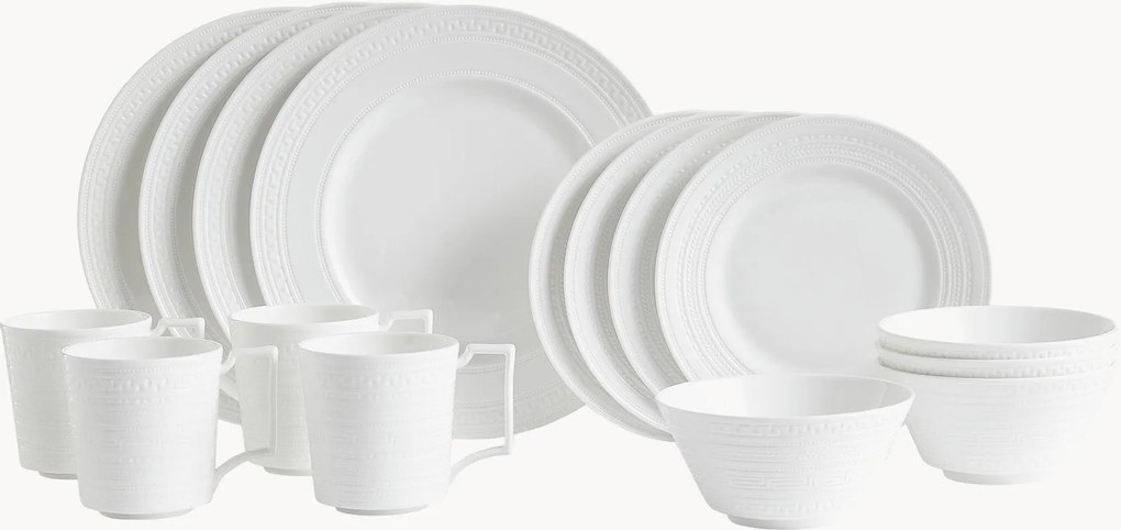 Fine Bone China ontbijtset Intaglio, 16-delig