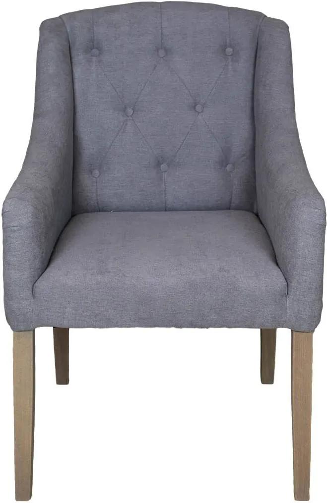 HSM Collection | Armstoel Jersey lengte 60 cm x breedte 70 cm x hoogte 89 cm grijs eetkamerstoelen polyester stoelen & fauteuils | NADUVI outlet