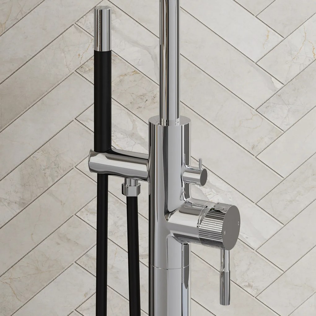 Saniclear Talpa Stripes Pro vrijstaande badkraan chroom