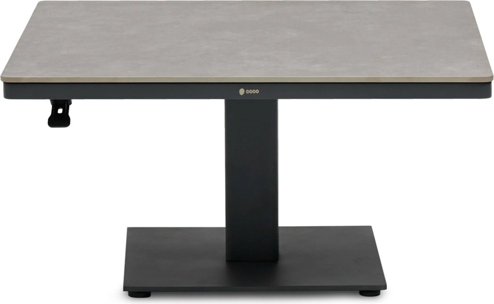 Tuintafel vierkant  90 x 90 cm  Grijs   Tivano in hoogte verstelbare