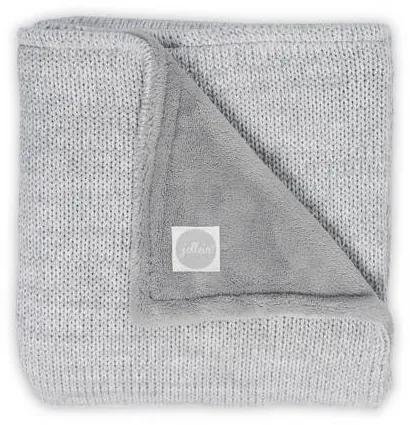 Melange knit ledikantdeken 100x150 cm soft grey